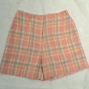 JONES NEW YORK SHORTS - 8P - PEACH PLAID